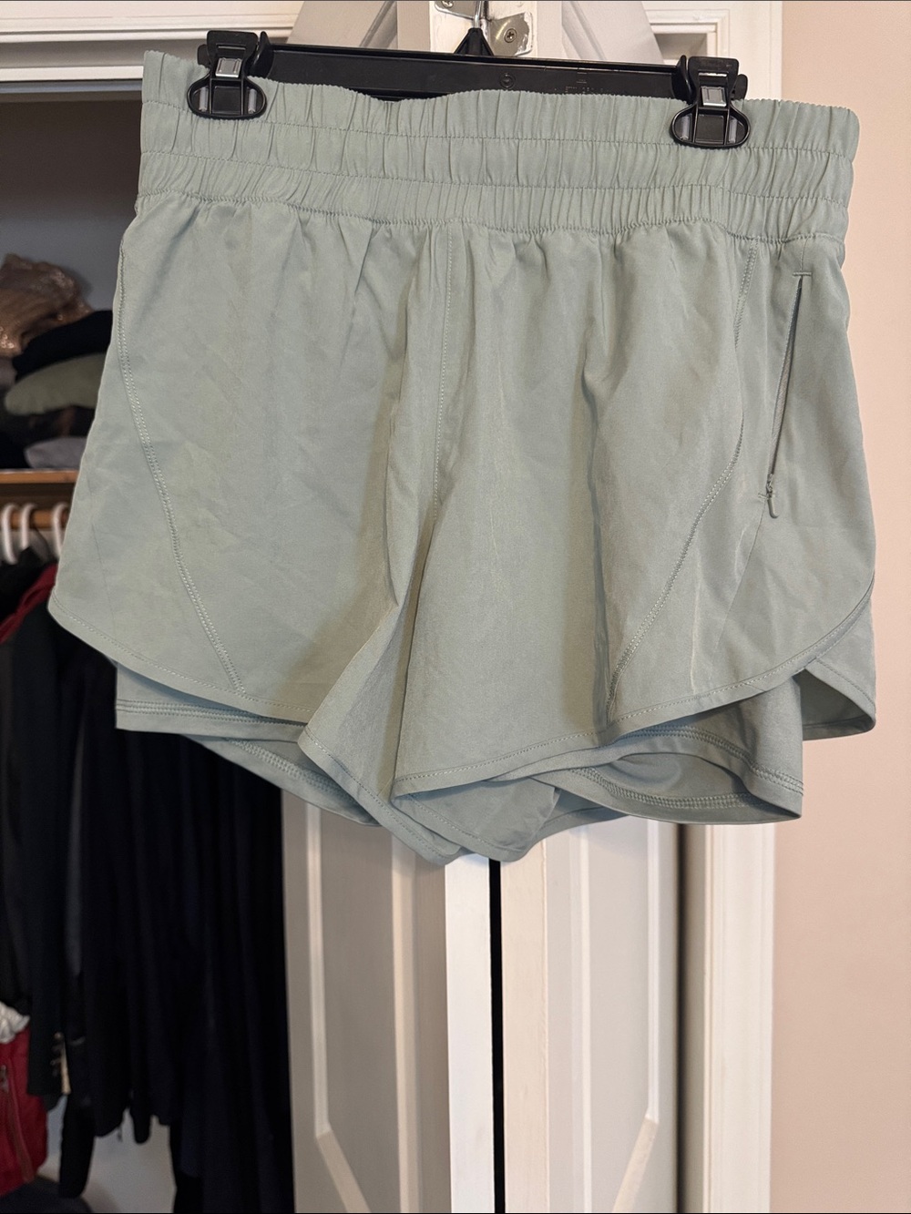 Avia Light Sage Layered Athletic Shorts